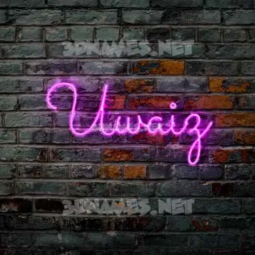 uwaiz in Pink Neon style - 3D name wallpaper