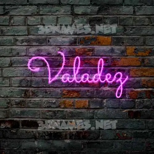 valadez in Pink Neon style - 3D name wallpaper