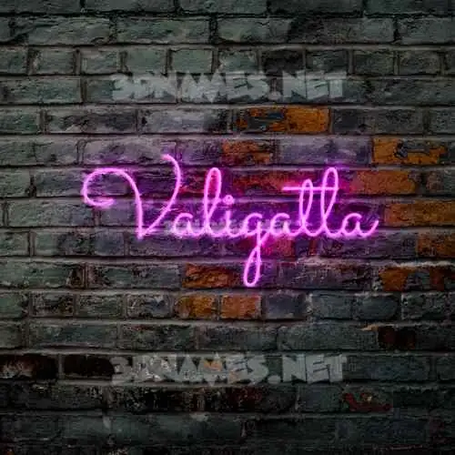 valigatla in Pink Neon style - 3D name wallpaper