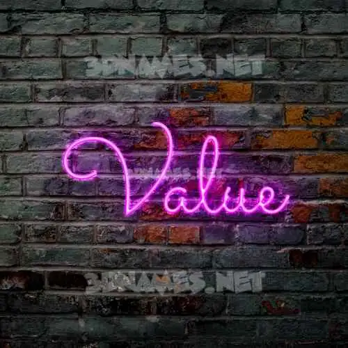 value in Pink Neon style - 3D name wallpaper