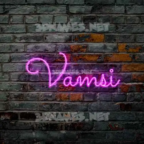 vamsi in Pink Neon style - 3D name wallpaper