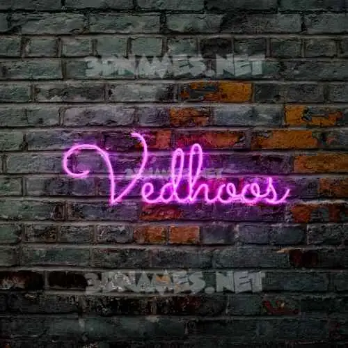 vedhoos in Pink Neon style - 3D name wallpaper vedhoos in Pink Neon style - 3D name wallpaper