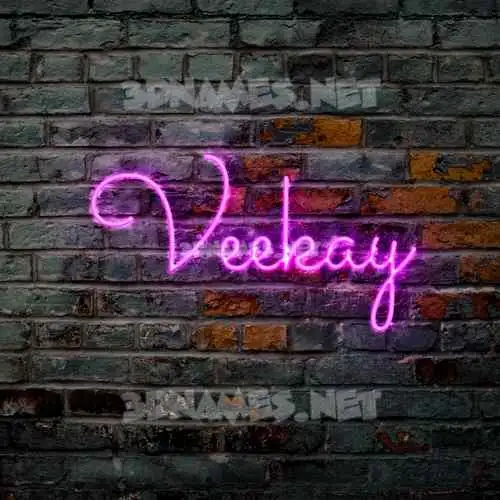veekay in Pink Neon style - 3D name wallpaper