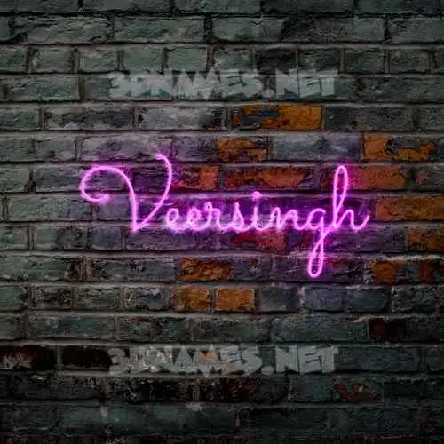 veersingh in Pink Neon style - 3D name wallpaper
