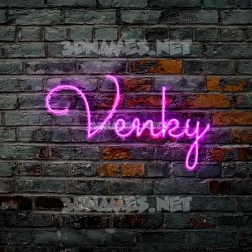 venky in Pink Neon style - 3D name wallpaper