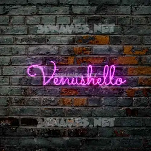 venushello in Pink Neon style - 3D name wallpaper venushello in Pink Neon style - 3D name wallpaper