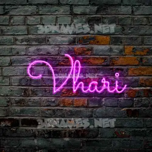 vhari in Pink Neon style - 3D name wallpaper