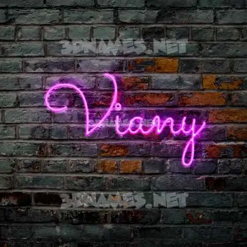 viany in Pink Neon style - 3D name wallpaper