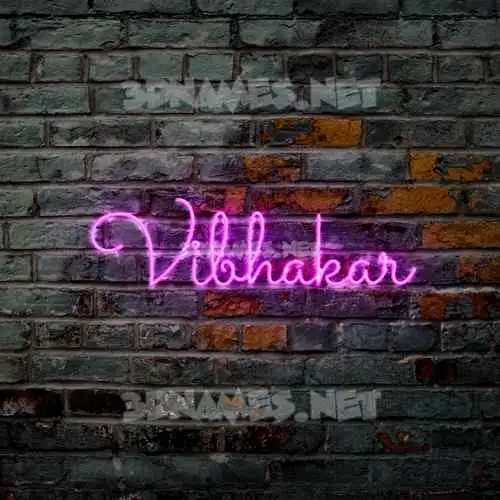 vibhakar in Pink Neon style - 3D name wallpaper
