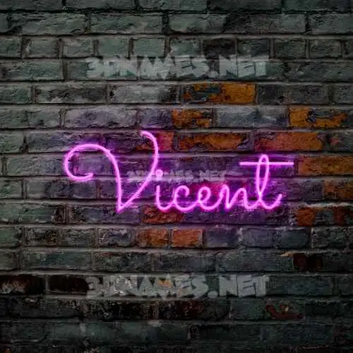 vicent in Pink Neon style - 3D name wallpaper vicent in Pink Neon style - 3D name wallpaper
