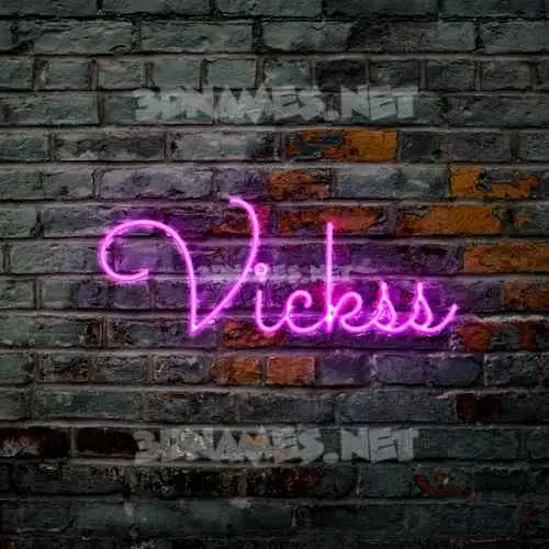 vickss in Pink Neon style - 3D name wallpaper vickss in Pink Neon style - 3D name wallpaper