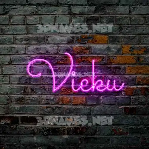 vicku in Pink Neon style - 3D name wallpaper