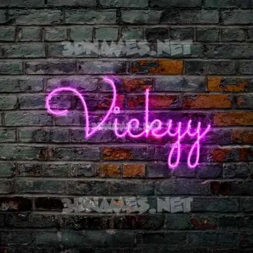 vickyy in Pink Neon style - 3D name wallpaper vickyy in Pink Neon style - 3D name wallpaper