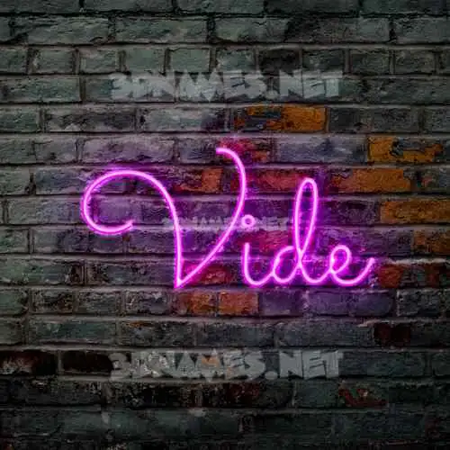 vide in Pink Neon style - 3D name wallpaper vide in Pink Neon style - 3D name wallpaper
