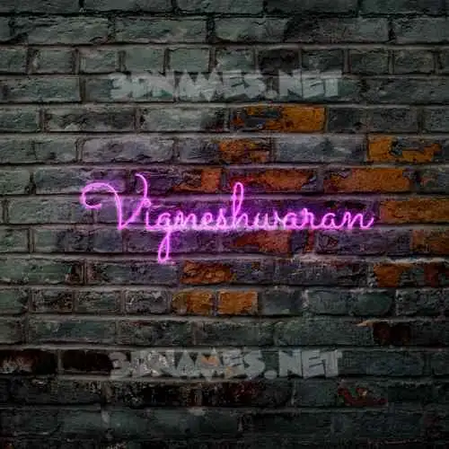 vigneshwaran in Pink Neon style - 3D name wallpaper