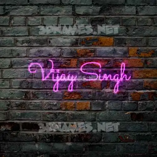 vijay singh in Pink Neon style - 3D name wallpaper