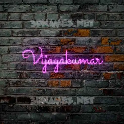 vijayakumar in Pink Neon style - 3D name wallpaper