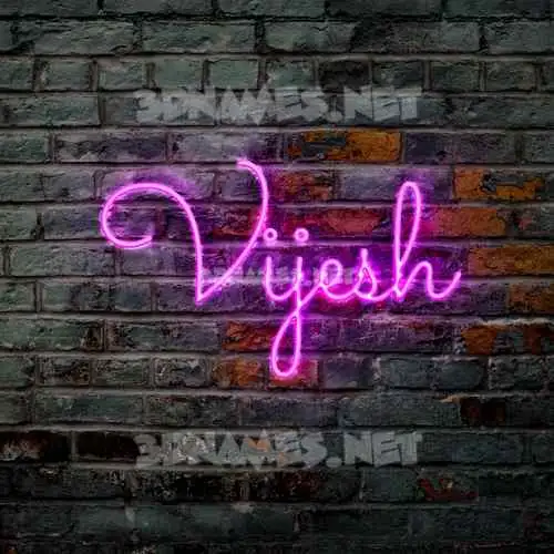 vijesh in Pink Neon style - 3D name wallpaper