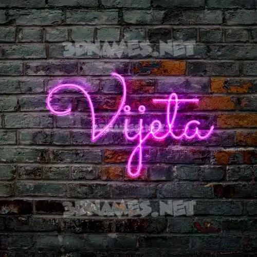 vijeta in Pink Neon style - 3D name wallpaper