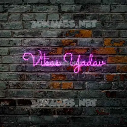 vikas yadav in Pink Neon style - 3D name wallpaper