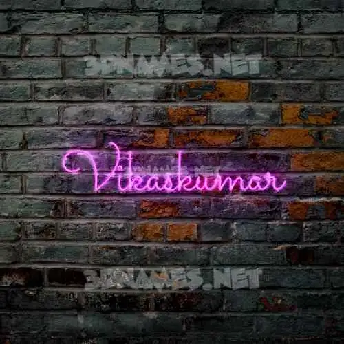 vikaskumar in Pink Neon style - 3D name wallpaper