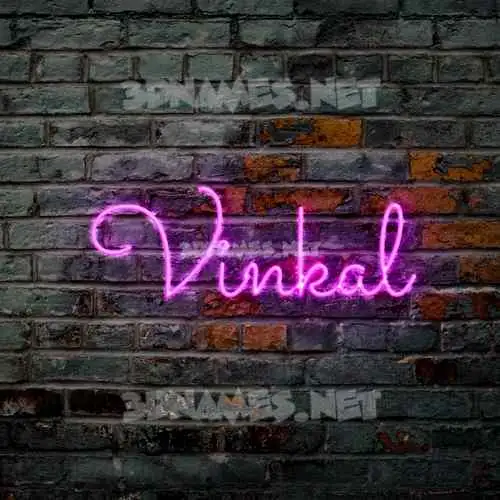 vinkal in Pink Neon style - 3D name wallpaper