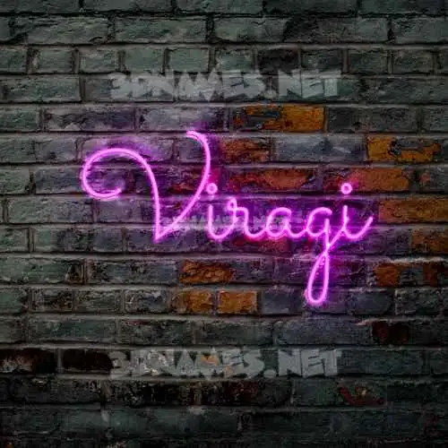 viragi in Pink Neon style - 3D name wallpaper