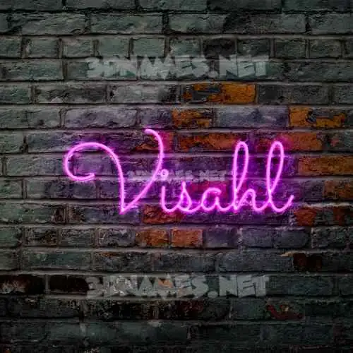 visahl in Pink Neon style - 3D name wallpaper