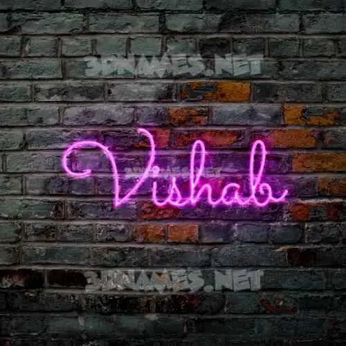 vishab in Pink Neon style - 3D name wallpaper