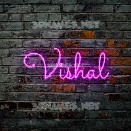 vishal in Pink Neon style - 3D name wallpaper