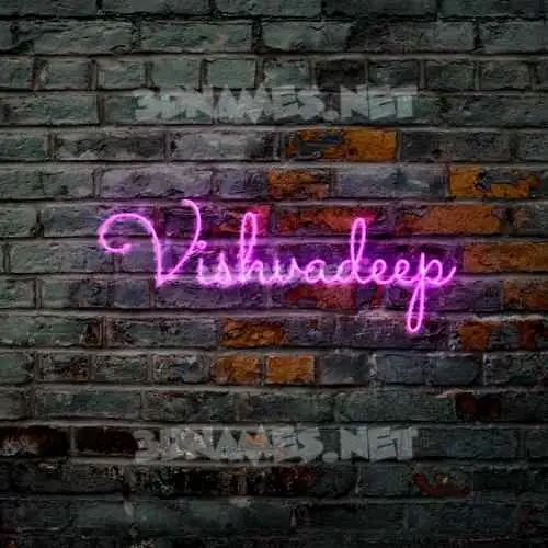 vishvadeep in Pink Neon style - 3D name wallpaper