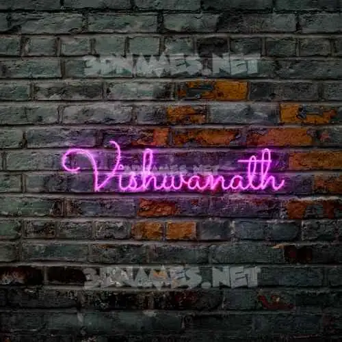vishwanath in Pink Neon style - 3D name wallpaper