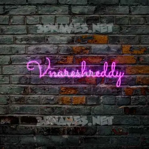 vnareshreddy in Pink Neon style - 3D name wallpaper