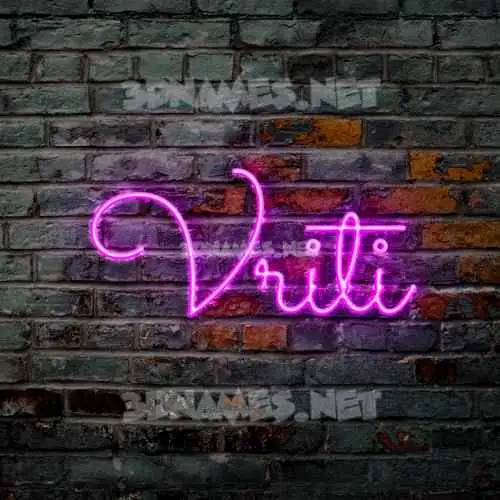 vriti in Pink Neon style - 3D name wallpaper