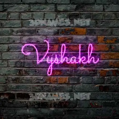 vyshakh in Pink Neon style - 3D name wallpaper