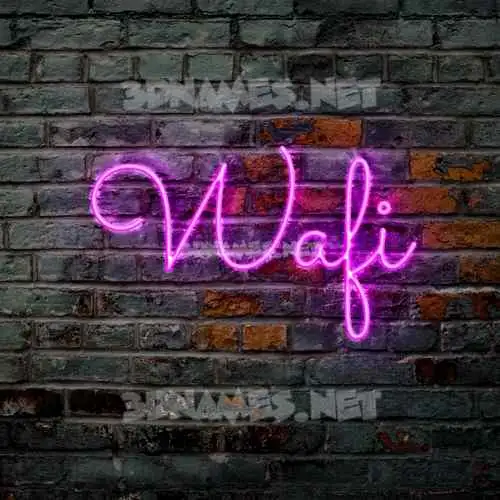 wafi in Pink Neon style - 3D name wallpaper
