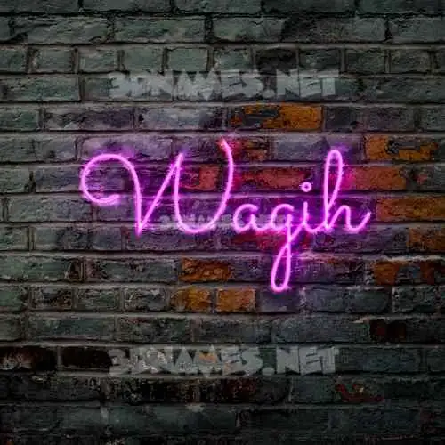 wagih in Pink Neon style - 3D name wallpaper