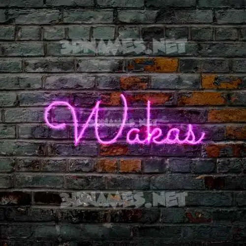 wakas in Pink Neon style - 3D name wallpaper wakas in Pink Neon style - 3D name wallpaper