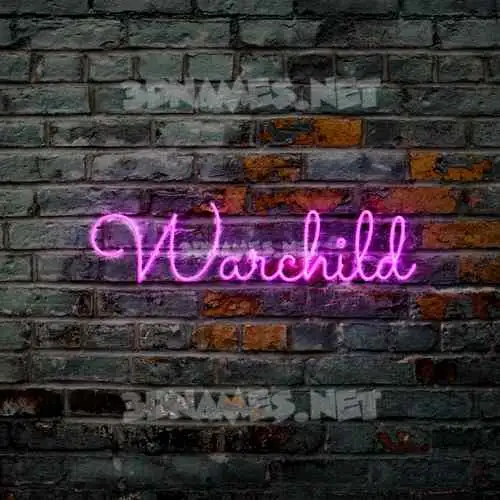 warchild in Pink Neon style - 3D name wallpaper