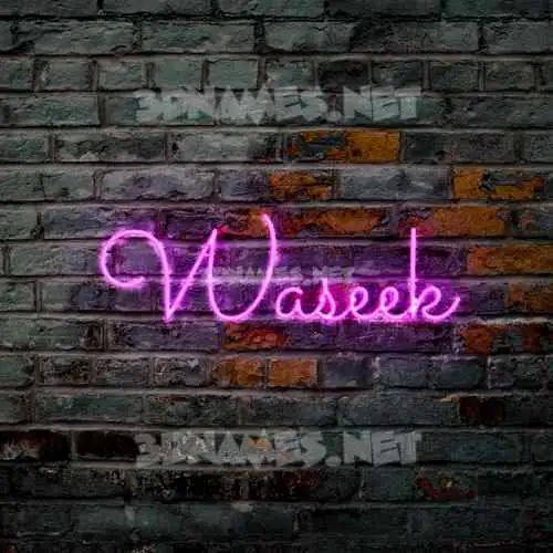 waseek in Pink Neon style - 3D name wallpaper