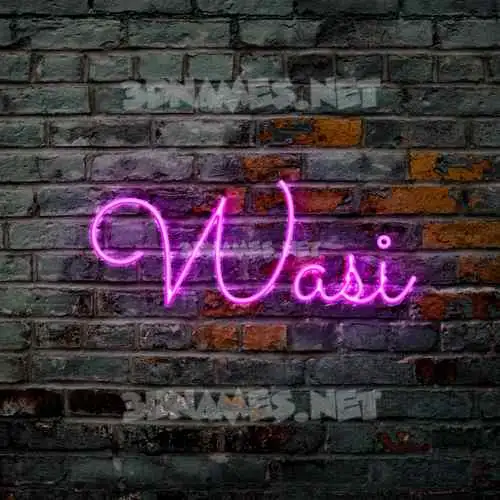 wasi in Pink Neon style - 3D name wallpaper