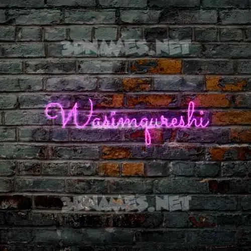 wasimqureshi in Pink Neon style - 3D name wallpaper wasimqureshi in Pink Neon style - 3D name wallpaper