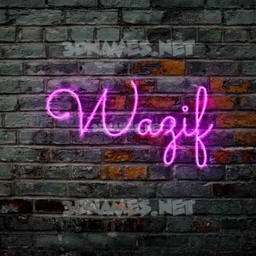 wazif in Pink Neon style - 3D name wallpaper
