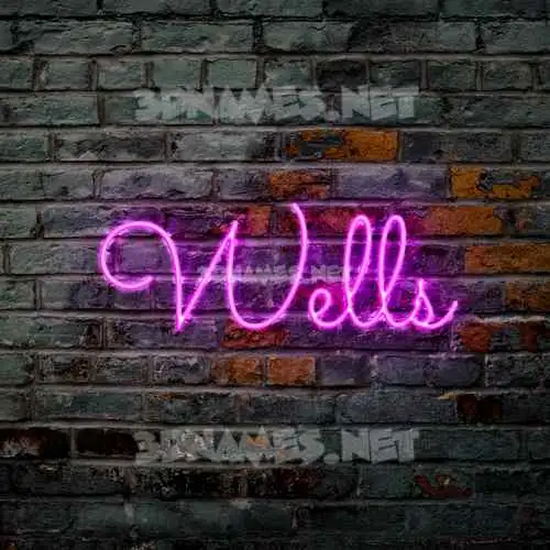 wells in Pink Neon style - 3D name wallpaper wells in Pink Neon style - 3D name wallpaper