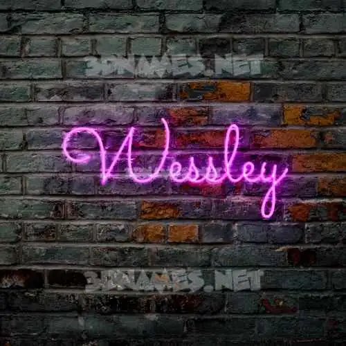 wessley in Pink Neon style - 3D name wallpaper