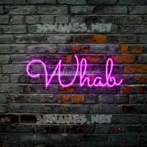 whab in Pink Neon style - 3D name wallpaper whab in Pink Neon style - 3D name wallpaper