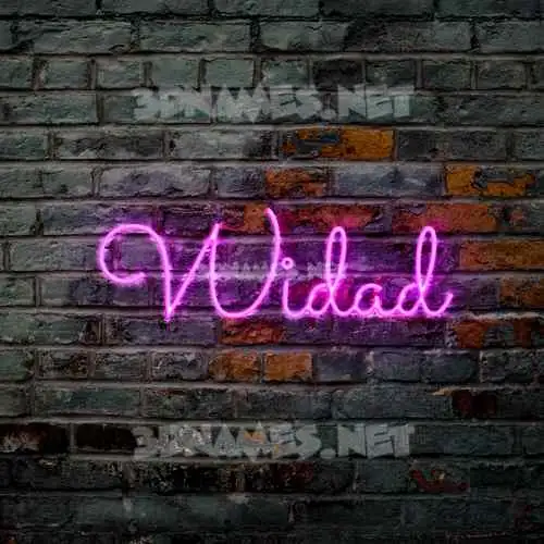 widad in Pink Neon style - 3D name wallpaper