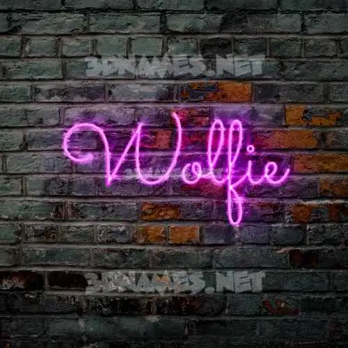 wolfie in Pink Neon style - 3D name wallpaper wolfie in Pink Neon style - 3D name wallpaper