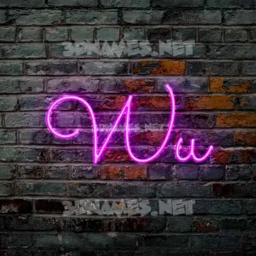 wu in Pink Neon style - 3D name wallpaper