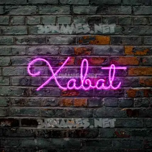 xabat in Pink Neon style - 3D name wallpaper
